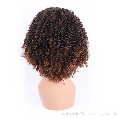 Julianna Kanekalon Futura Wigs Mid Length Supliers Very Short Kinky Curly Wavy Woman Synthetic Hair Wig Short For Afro Women